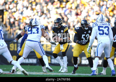 Pittsburgh, PA, USA. 3rd Nov, 2019. Mason Rudolph #2 during the Pittsburgh Steelers vs Indianapolis Colts at Heinz Field in Pittsburgh, PA. Jason Pohuski/CSM/Alamy Live News Stock Photo