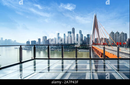 Chongqing City Skyline, Modern Bridges And Skyscrapers Stock Photo - Alamy