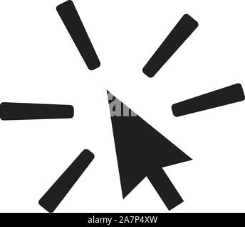 click icon on white background. click sign. flat style. cursor icon for your web site design, logo, app, UI. computer mouse click cursor symbol. Stock Vector