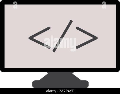 coding icon on white background. coding sign. flat style. code icon for your web site design, logo, app, UI. Stock Vector