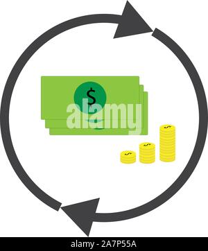 money convert on whitebackground. money convert sign. flat style. money ...