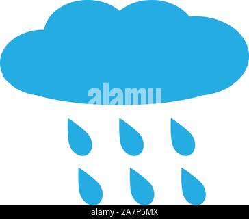 rain, rainy on white background. rainy sign. flat style. rain icon for your web site design, logo, app, UI. rainy symbol. Stock Vector