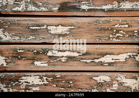 Old grungy Wood plank background natural wood grain pattern texture. Wood surface wallpaper backdrop with scratch and worn painted Stock Photo