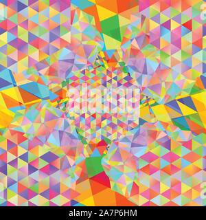 Seamless pattern with gainbow colored glitch styled bright messy shapes Stock Vector