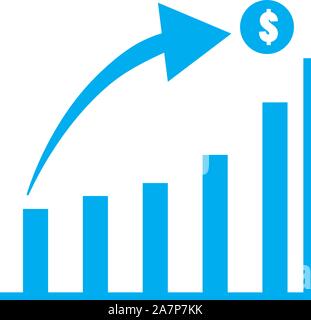 Graph Icon in trendy flat style isolated on white background. Chart bar symbol for your web site design, logo, app, UI. Stock Vector