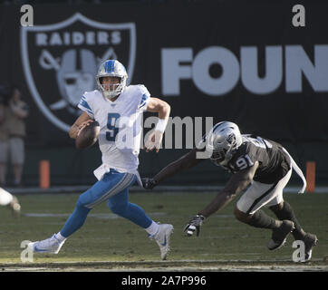 Detroit Lions quarterback Matthew Stafford (9) is sacked by San Diego  Chargers defensive end Vaughn Martin (92) during the first quarter of an  NFL football game in Detroit, Saturday, Dec. 24, 2011. (