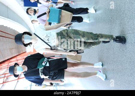 Chinese actress Zhang Xueying, also known as Sophie Zhang, arrives at the Shanghai Hongqiao International Airport before departure in Shanghai, China, Stock Photo