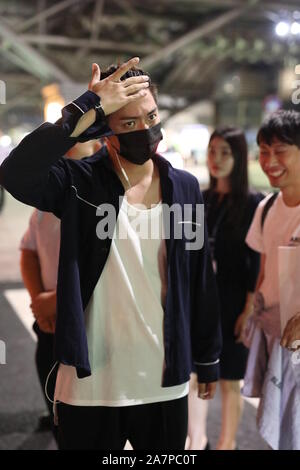 Chinese singer and actor Xukai arrives at the Beijing Capital ...