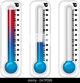 Hot and cold cartoon thermometers Stock Vector Art & Illustration ...