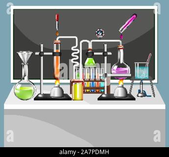 Set of science equipments in lab illustration Stock Vector Image & Art ...