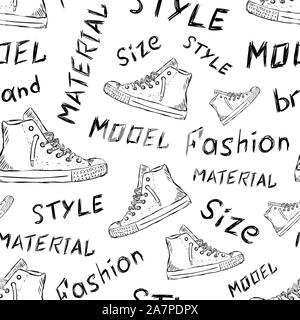 Gym shoes white seamless texture Stock Vector