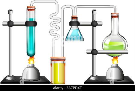 Science equipments on white background illustration Stock Vector Image ...