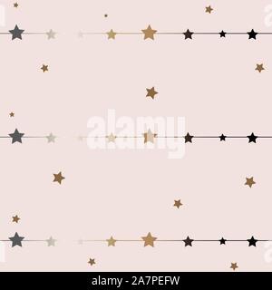 Cute Pattern with funky gold and silver elements. Festive Background. Vector Illustration Stock Vector