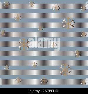 Cute Pattern with funky gold and silver elements. Festive Background. Vector Illustration Stock Vector