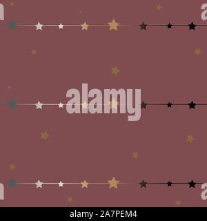 Cute Pattern with funky gold and silver elements. Festive Background. Vector Illustration Stock Vector