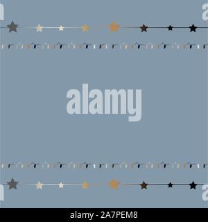 Cute Pattern with funky gold and silver elements. Festive Background. Vector Illustration Stock Vector