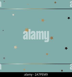 Cute Pattern with funky gold and silver elements. Festive Background. Vector Illustration Stock Vector
