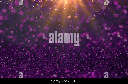 bokeh purple festive Christmas abstract background or with blank space Stock Photo