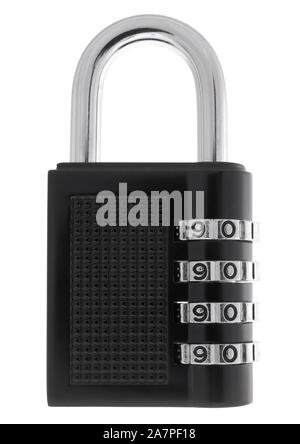 Combination padlock on white background Stock Photo