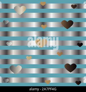 Cute Pattern with funky gold and silver elements. Festive Background. Vector Illustration Stock Vector