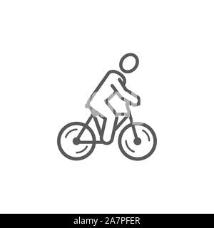 Bicycle line icon on white background Stock Vector