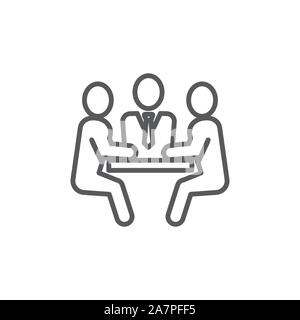 Meeting line icon on white background Stock Vector