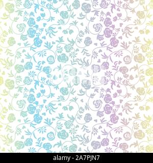 seamless vector pattern background with pastel rose flowers ornament Stock Vector
