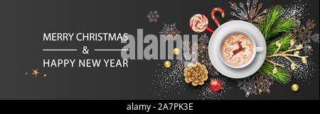 Christmas and New Year banner Stock Vector