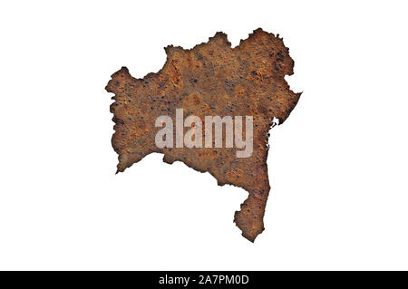 Map of Bahia on rusty metal Stock Photo - Alamy