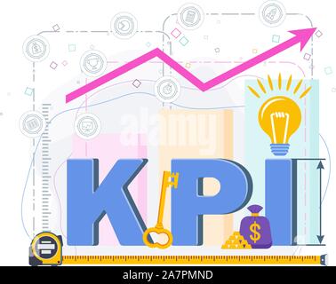 Key Performance Indicators typography. Stock Vector