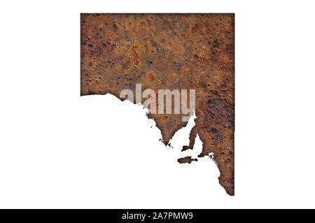 Map of South Australia on rusty metal Stock Photo - Alamy