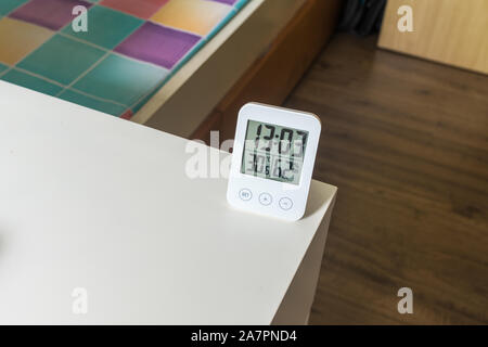 Home weather station. Digital indoor temperature and humidity sensor Stock  Photo - Alamy