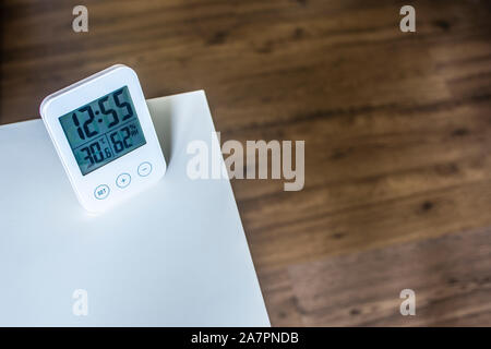 Home weather station. Digital indoor temperature and humidity sensor Stock  Photo - Alamy