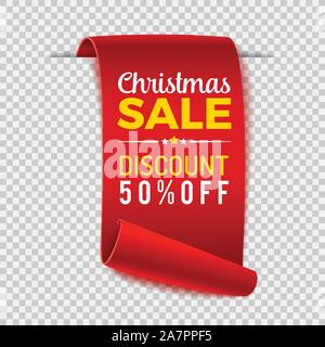 Christmas Sale Paper Banner Stock Vector