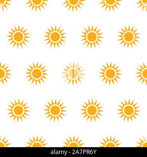 Seamless pattern with suns on white background. Vector Illustration Stock Vector