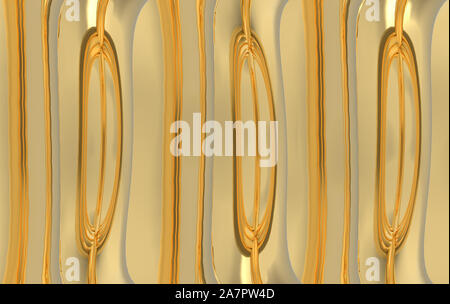 3d rendering. luxurious golden curve surface design wall background. Stock Photo