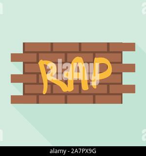 Brickwork icon, flat style Stock Vector