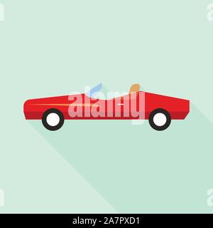 Red sport car. Bright convertible icon in cartoon style Stock Vector ...