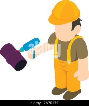 Repairer icon, isometric style Stock Vector