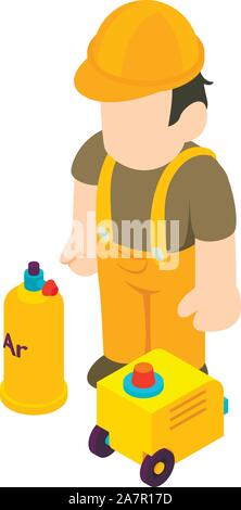 Welding specialist icon, isometric style Stock Vector