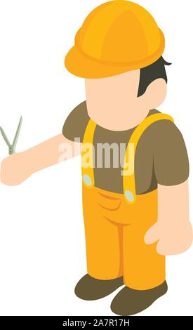 Engineer icon, isometric style Stock Vector