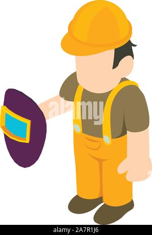 Welder icon, isometric style Stock Vector