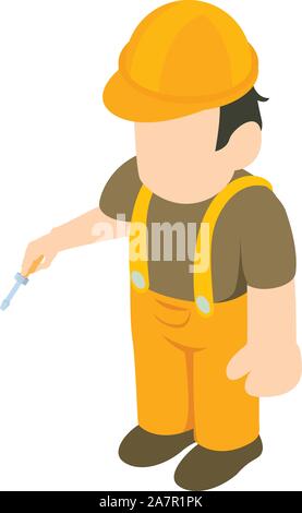 Professional worker icon, isometric style Stock Vector