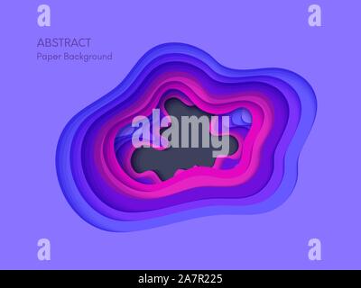 3D abstract background with white paper cut shapes. Vector design layout for business presentations, flyers, posters. Stock Vector