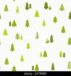 Christmas trees seamless pattern. Vector childish scandinavian ...