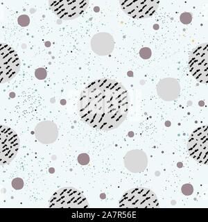 Seamless pattern with pastel colored balls on dotted background. Repeating Pattern. Vector Illustration Stock Vector