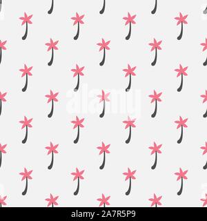 Seamless pattern with palms. Polka dot style. Vector Illustration Stock Vector