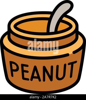 Peanut butter on spoon icon cartoon style Vector Image