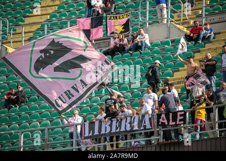 Palermo, Italy. 03rd Nov, 2019. ultras curva sud at stadio renzo barbera in palermo. (Photo by Antonio Melita/Pacific Press) Credit: Pacific Press Agency/Alamy Live News Stock Photo