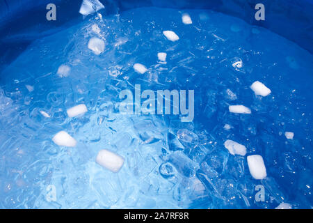 Ice bath on swimming pool. Stock Photo